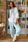 Terry B Lantern Sleeve Sweatshirt White